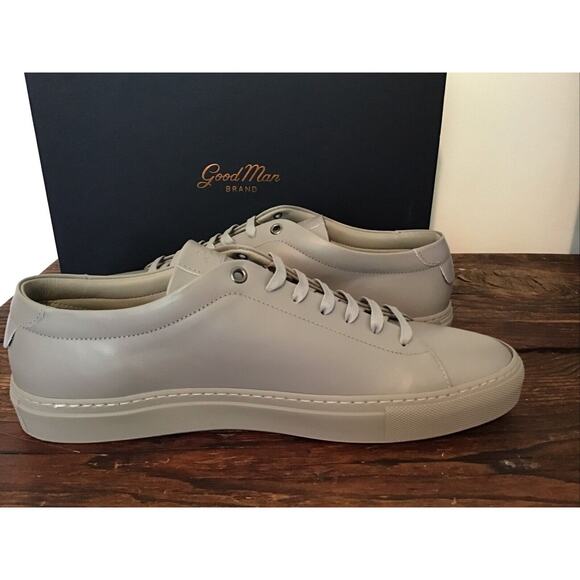 Good Man Brand Edge Lo Top Sneaker Wet Weather Grey Leather Italy Mens Size 11.5 - Picture 4 of 6